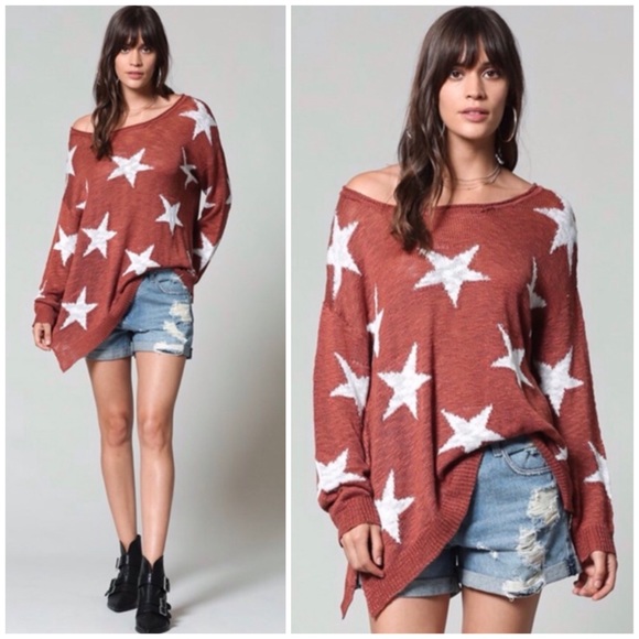 January Summer Tops - ☀️STARS BRICK KNIT SWEATER
